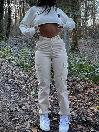 High Waist Cargo Pants Stylish Streetwear Bottoms