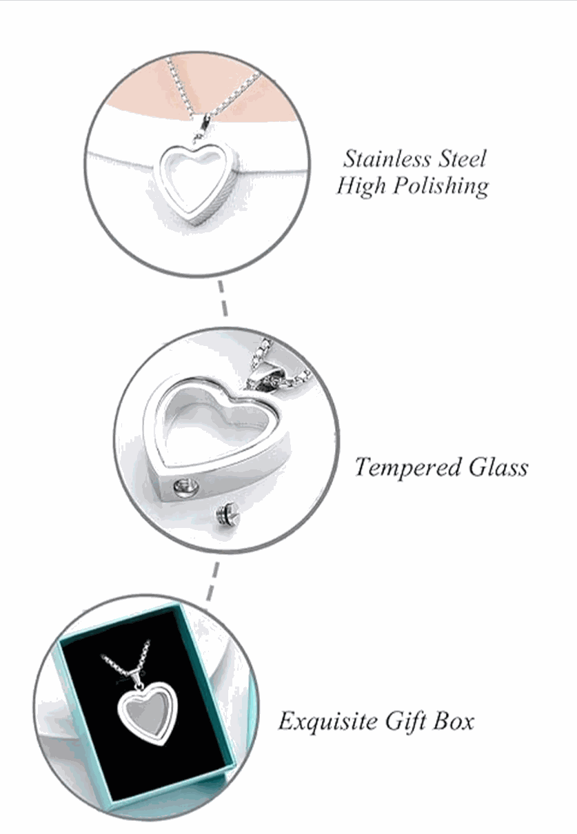 Heartfelt Remembrance: Stainless Steel Heart-Shaped Cremation Pendant
