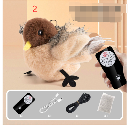 Plush Bird Pet Toy - Interactive Battery Toy