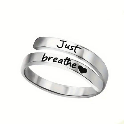 Silver Spiral Heart Ring