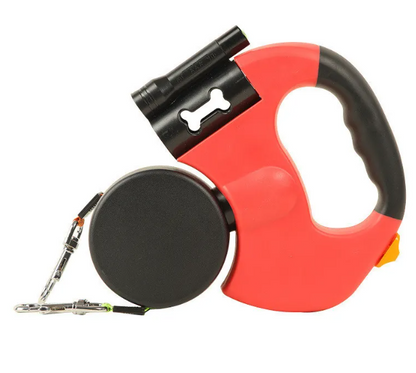 Auto Double Dog Leash - Retractable & Telescopic