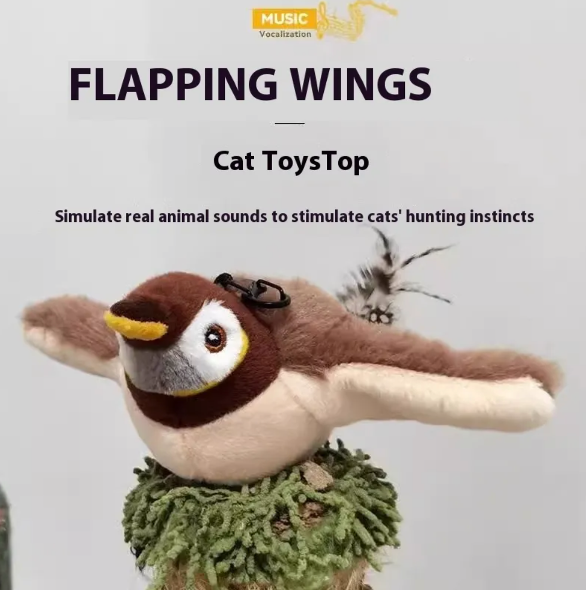 Plush Bird Pet Toy - Interactive Battery Toy