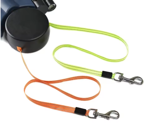 Auto Double Dog Leash - Retractable & Telescopic