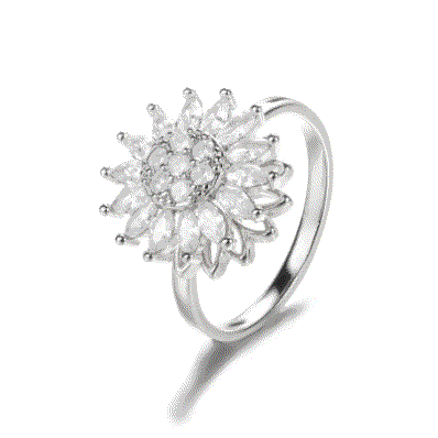 Sunflower Rotation Ring for Anxiety Relief