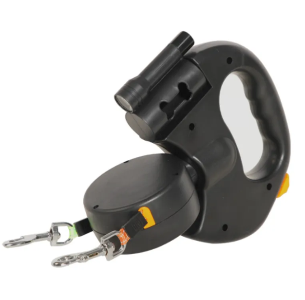 Auto Double Dog Leash - Retractable & Telescopic