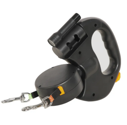 Auto Double Dog Leash - Retractable & Telescopic