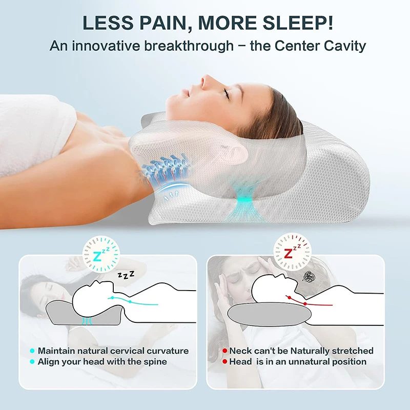 Neck Pillow Ergonomic Cervical Support Sleep Cushion