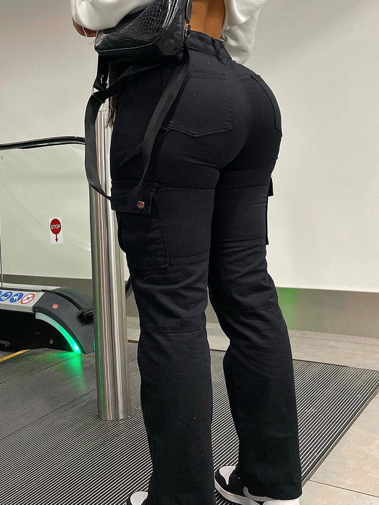 High Waist Cargo Pants Stylish Streetwear Bottoms