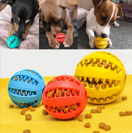 Interactive Rubber Slow Feeder Dog Ball