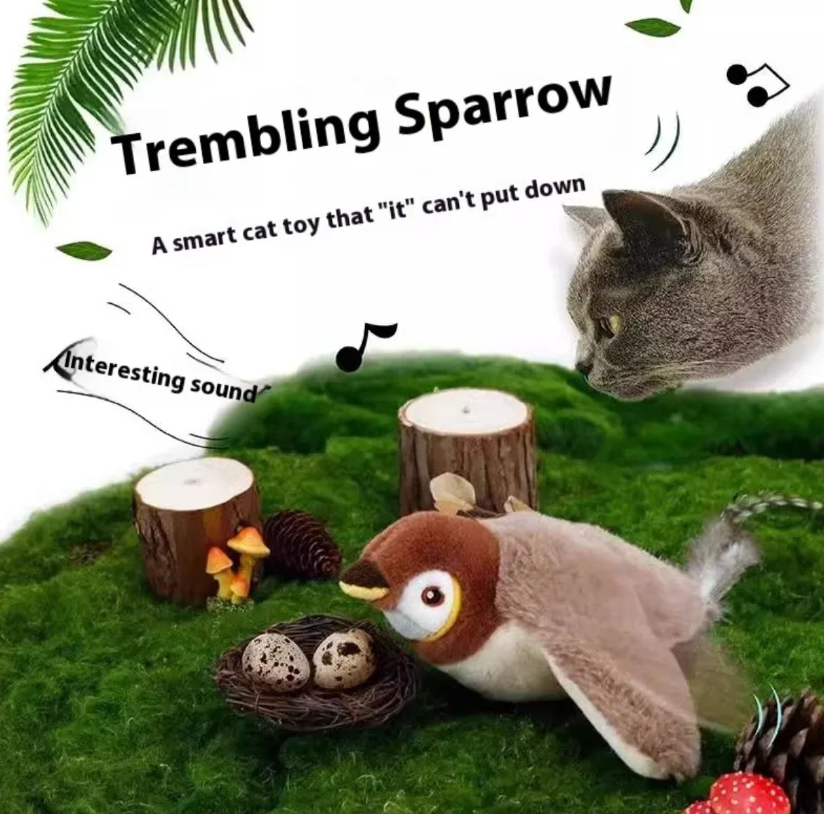 Plush Bird Pet Toy - Interactive Battery Toy